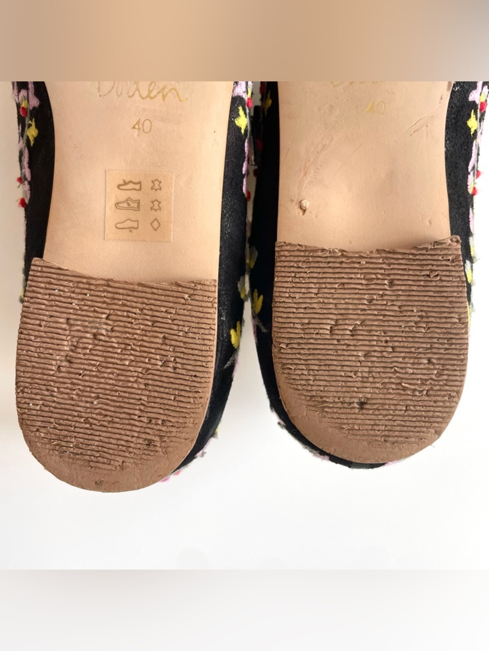 Boden Evie Black Embroidered Mary Jane Pointed Toe Floral Flats Boho Cottagecore - Picture 10 of 10
